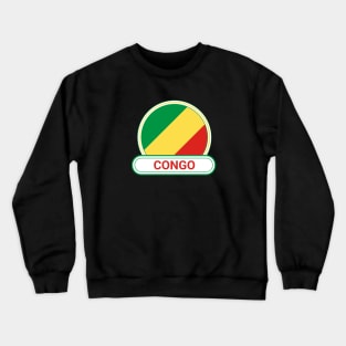 Congo Country Badge - Congo Flag Crewneck Sweatshirt